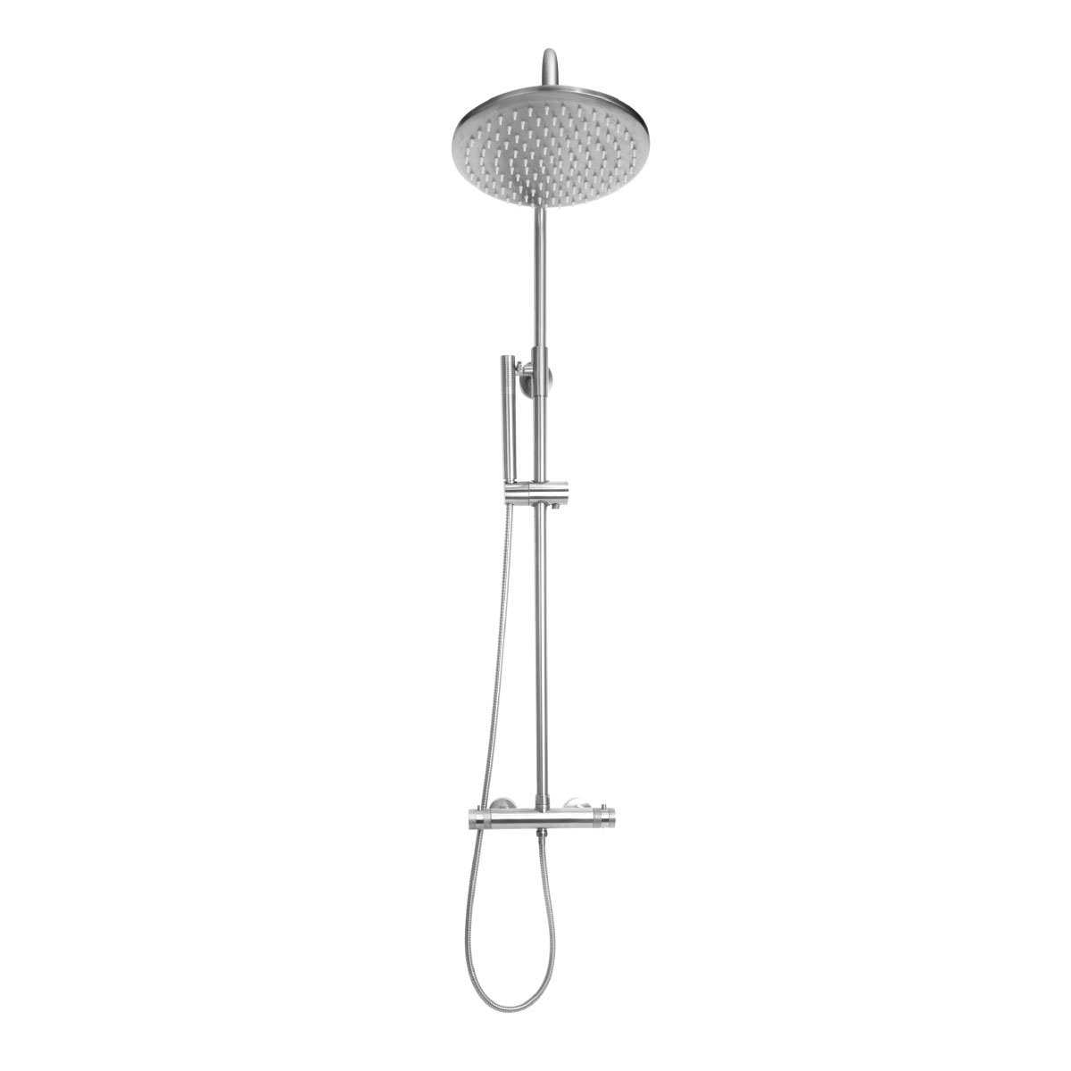 Core Chrome Round Rigid Riser Shower
