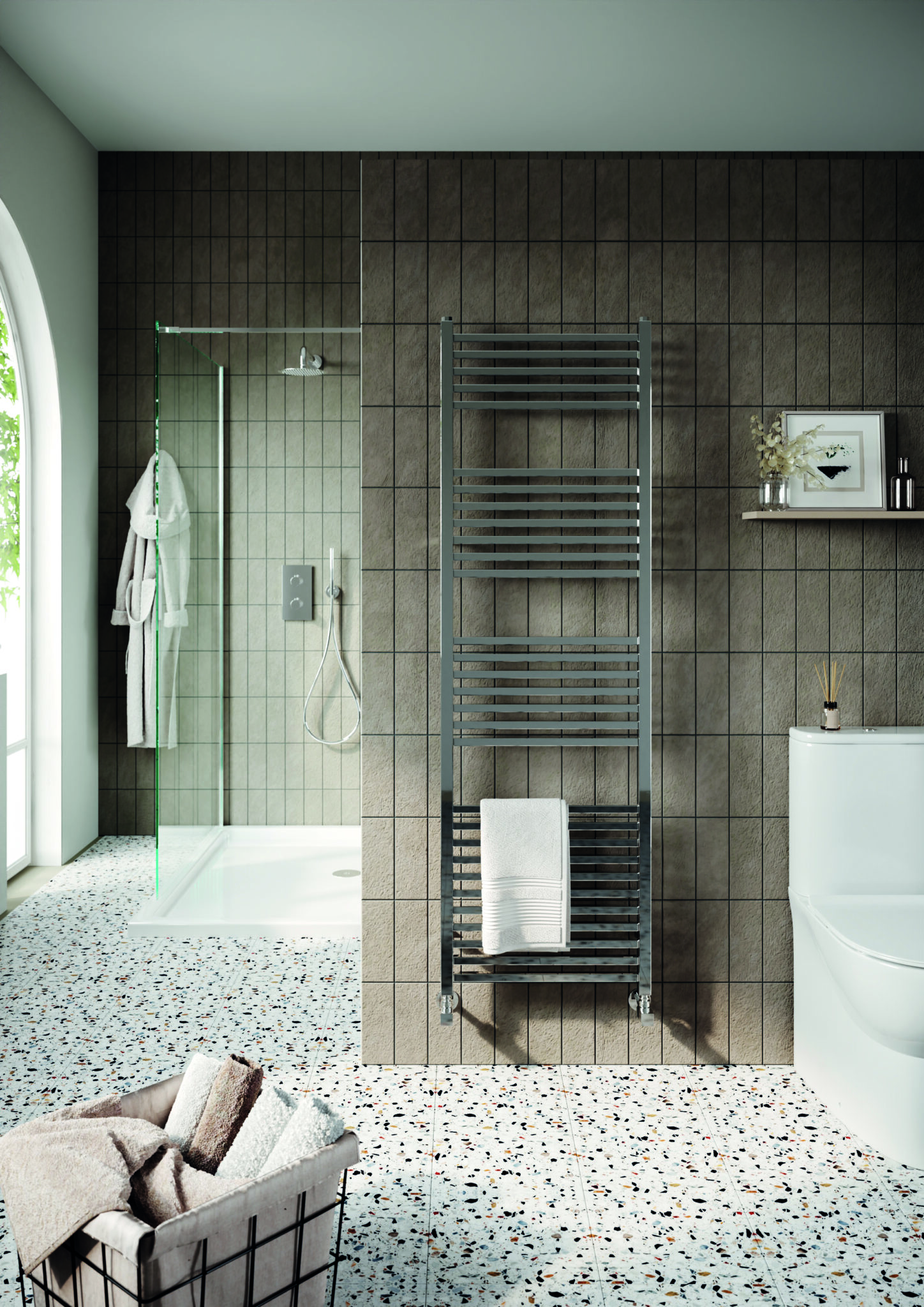 Simona Designer Chrome Towel Rail 500 X 1200