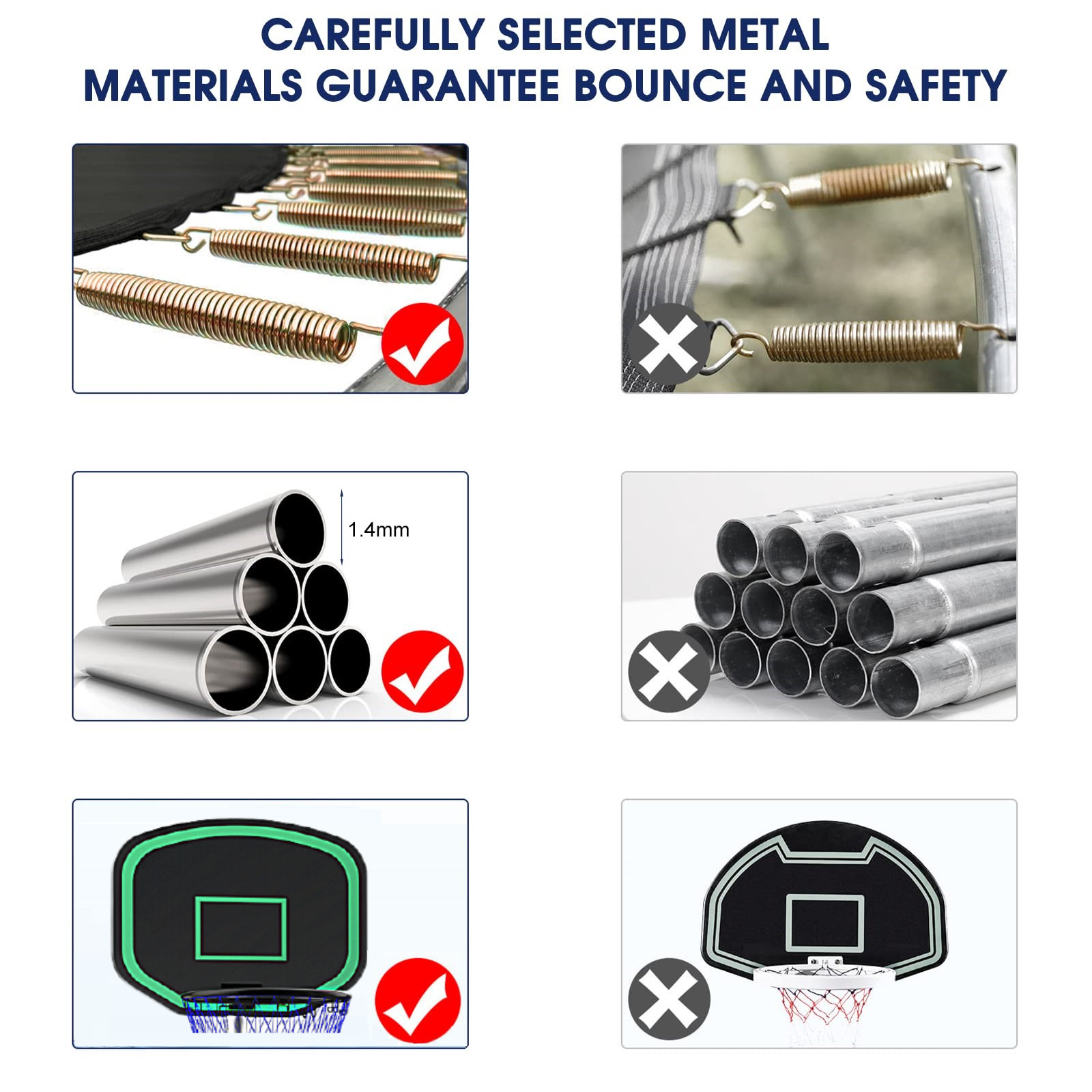 Trampoline for Kids with Safety Enclosure Net and Ladder