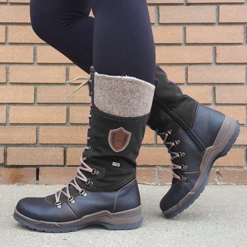 Women Genuine Leather Casual Boots women Snow Boots Waterproof Warm Plush Sneakers Boots
