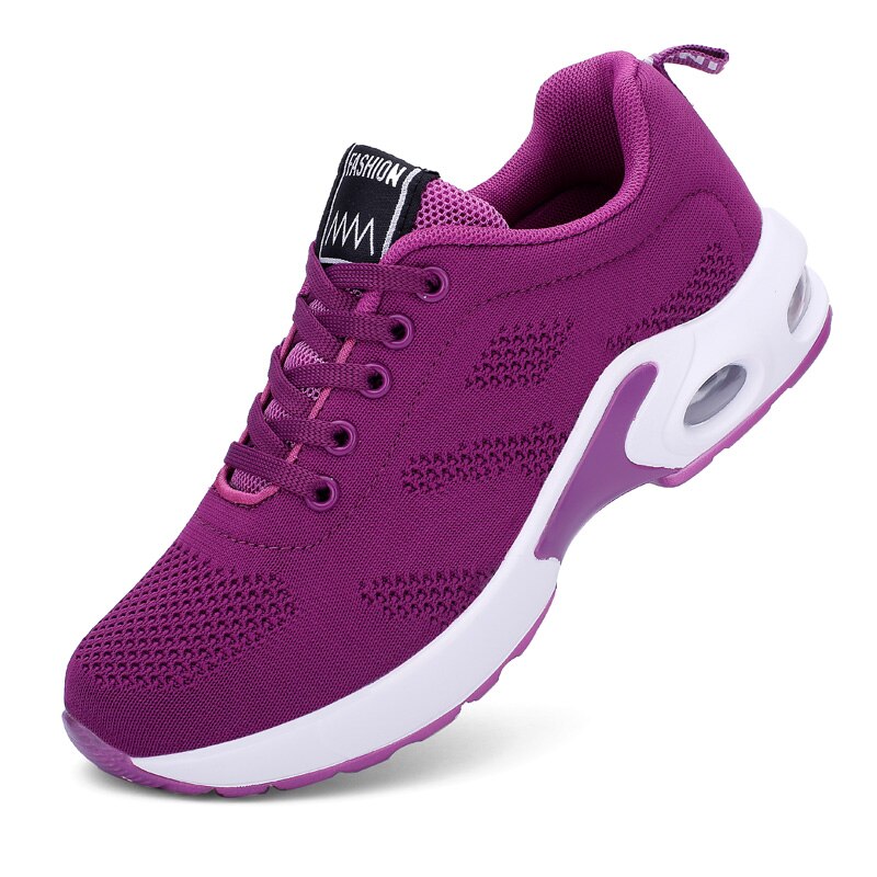 Women's Fashion Air Cushion Sports Running Flat Soft Bottom Sneaker Mesh Breathable Casual Shoes
