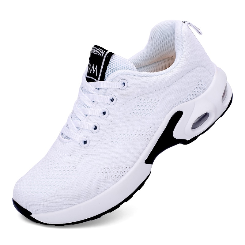 Women's Fashion Air Cushion Sports Running Flat Soft Bottom Sneaker Mesh Breathable Casual Shoes