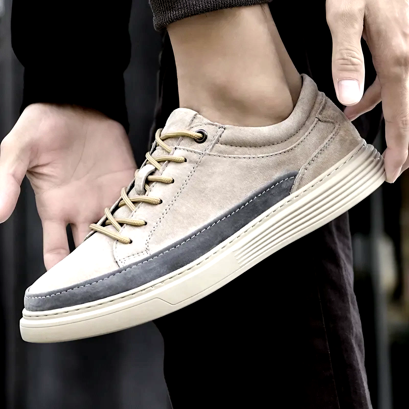 Elite Tread Genuine Leather Sneakers