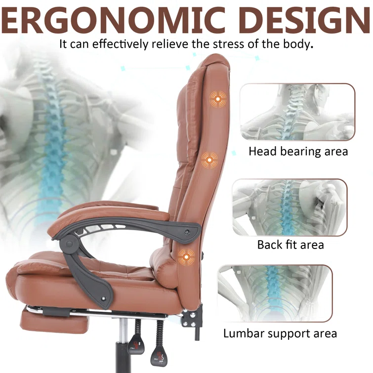 Ergonomic Faux Leather Massage Executive Chair