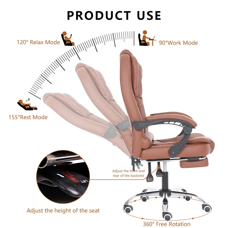 Ergonomic Faux Leather Massage Executive Chair