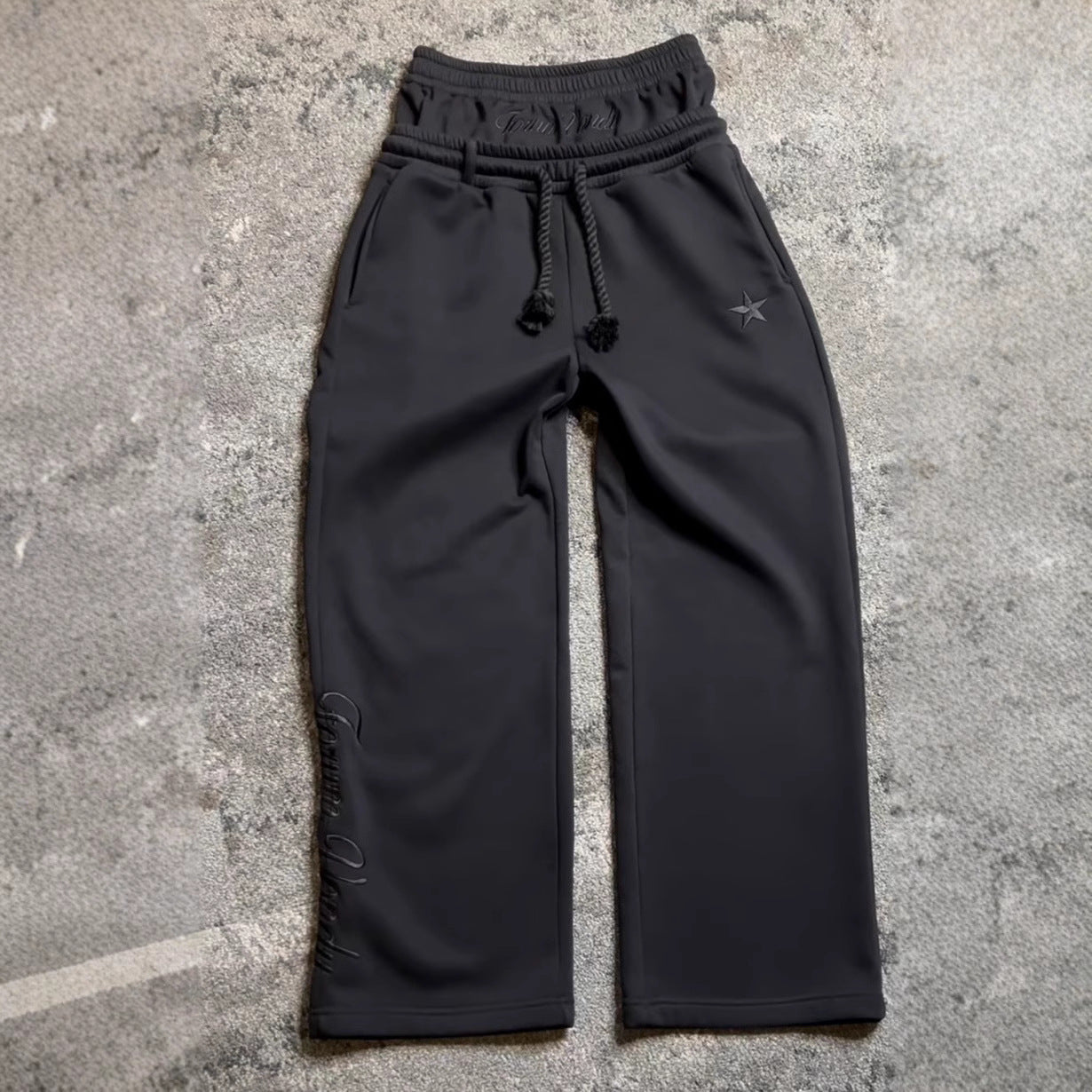 Double drawstring sweatpants