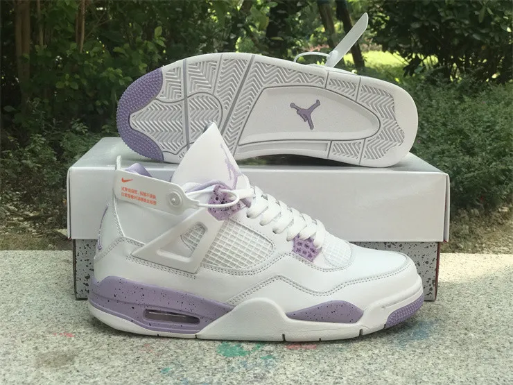 Aithtr Jordthtan 4 Retro 'Thunder' Unisex White purple