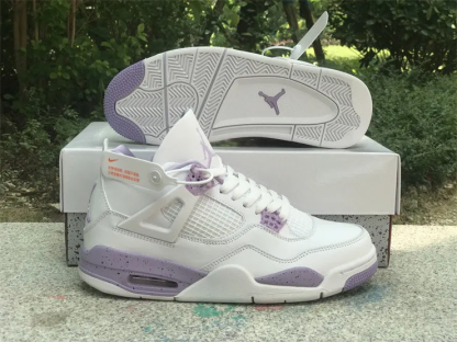 Aithtr Jordthtan 4 Retro 'Thunder' Unisex White purple