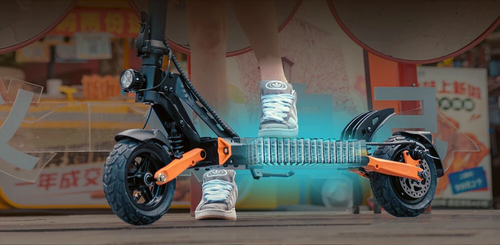 KuKirin G2 Pro 2024 New version Folding Electric Scooter 9.0x3.0 Inch Tubeless Vacuum Tire 600W Motor 48V 15.6Ah Battery 58km Max Range, HD LCD Display Dual Disc Brake Led Light  Spring Shock Absorber, Detachable Seat Turn signal light