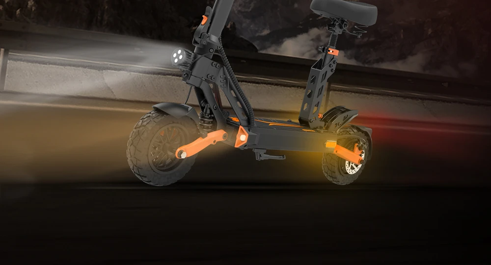 KuKirin G2 Pro 2024 New version Folding Electric Scooter 9.0x3.0 Inch Tubeless Vacuum Tire 600W Motor 48V 15.6Ah Battery 58km Max Range, HD LCD Display Dual Disc Brake Led Light  Spring Shock Absorber, Detachable Seat Turn signal light