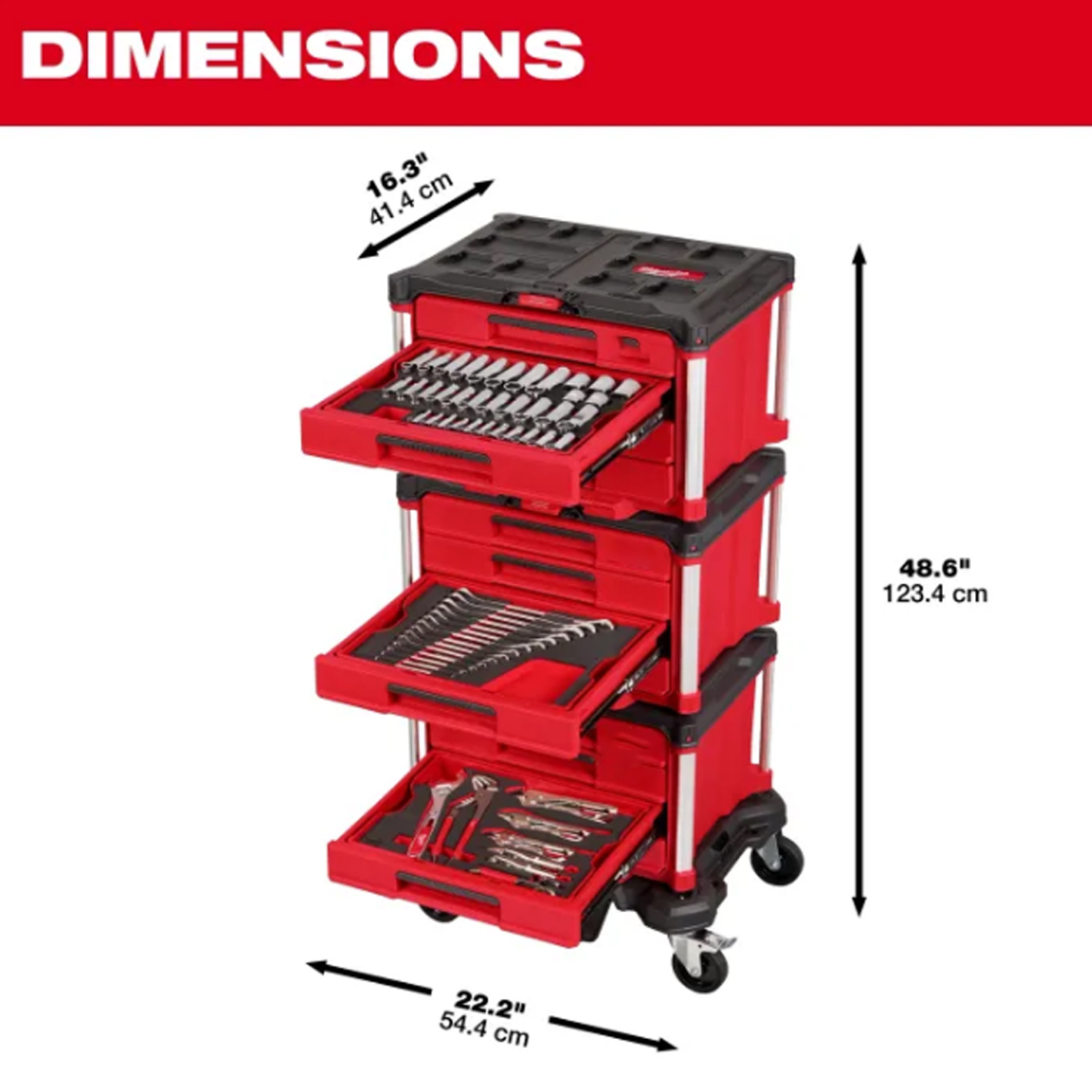 366-pc Master Mechanics Hand Tool Set with PACKOUTTM Drawers and Dolly