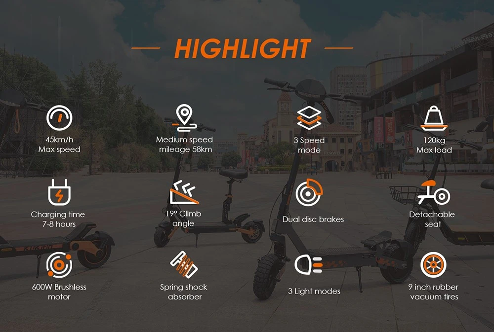 KuKirin G2 Pro Electric Scooter 2024 Version, 600W Brushless Motor, 48V 15.6AH Battery, 9-inch Rubber Vacuum Tires, 45km/h Max Speed, 58km Range, Dual Disc Brakes, Spring Shock Absorber, Detachable Seat