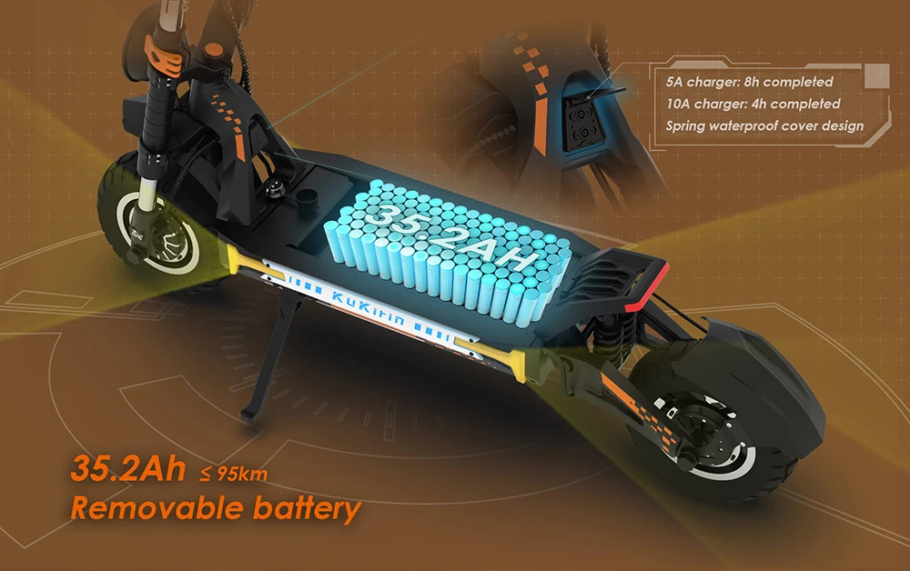 KuKirin G4 Max Off-Road Electric Scooter, 2*1600W Brushless Hub Motor, 12-inch Off-road Pneumatic Tires, 60V 35.2Ah Battery, 95km Max Range, 86km/h Max Speed, Front & Rear Piston Oil Brake, IP54 Waterproof