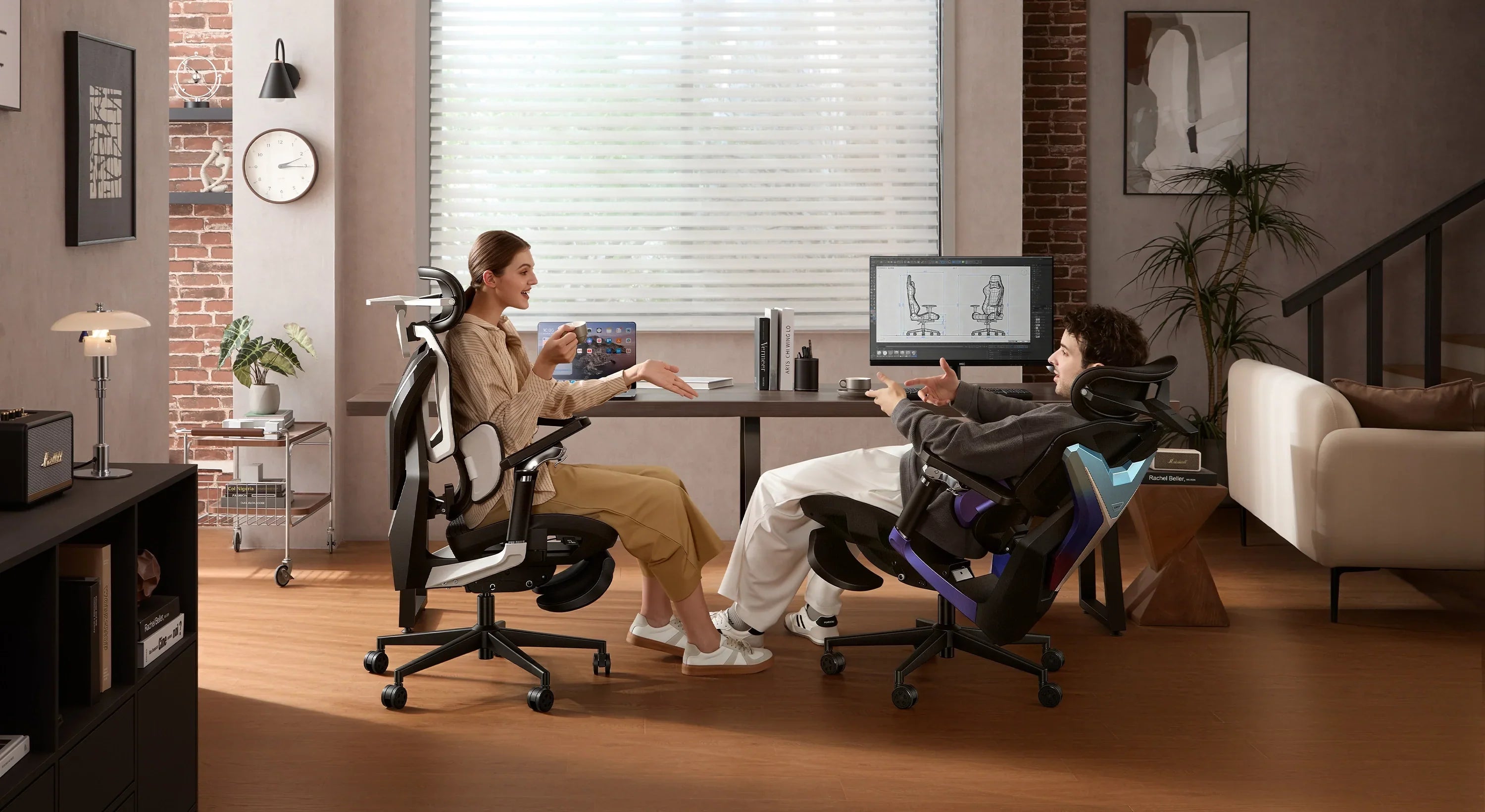 AutoFull G7 Ergonomic Gaming Chair-white