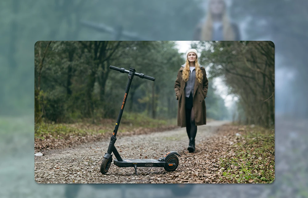 KuKirin S1 Max Foldable Electric Scooter, 350W Motor, 36V 10.4Ah Battery, 8-inch Tires, Taillight 39km Range, Spring Shock Absorption, Big Display, 15-degree slope, IP54 Waterproof Safety folding buckle