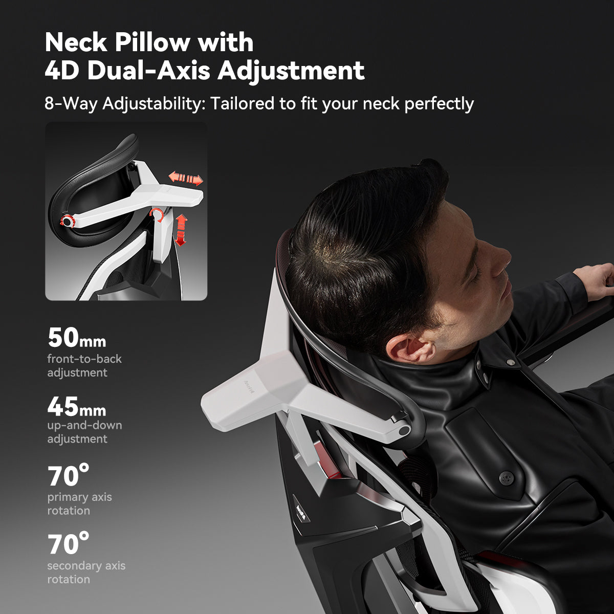 AutoFull G7 Ergonomic Gaming Chair-white
