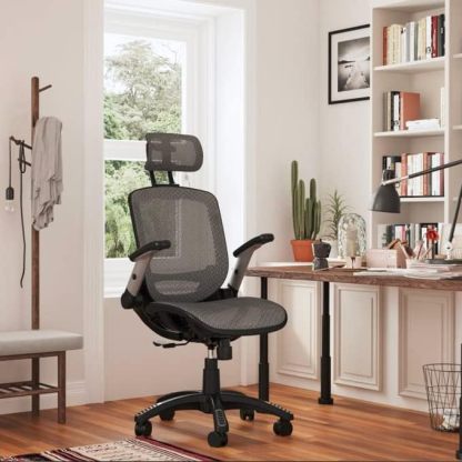 High Back Desk Chair - Adjustable Headrest with Flip-Up Arms