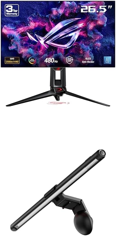 Swift OLED 27” 1440P Gaming Monitor (PG27AQDP) - WOLED, QHD, 480Hz, 0.03ms, G-SYNC Compatible, Custom Heatsink, AI Assistant, DisplayHDR400 True Black, 99% DCI-P3, True 10-bit, DisplayWidget