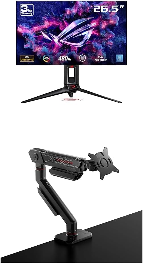 Swift OLED 27” 1440P Gaming Monitor (PG27AQDP) - WOLED, QHD, 480Hz, 0.03ms, G-SYNC Compatible, Custom Heatsink, AI Assistant, DisplayHDR400 True Black, 99% DCI-P3, True 10-bit, DisplayWidget