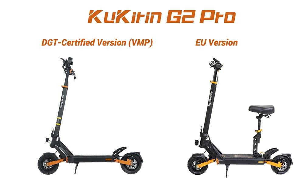 KuKirin G2 Pro (VMP) Electric Scooter, 500W Motor, 48V 15.6Ah Battery, 9 inch Vacuum Tire, 25km/h Max Speed, 65km Range, Front & Rear Disc Brakes, Spring Shock Adsorption