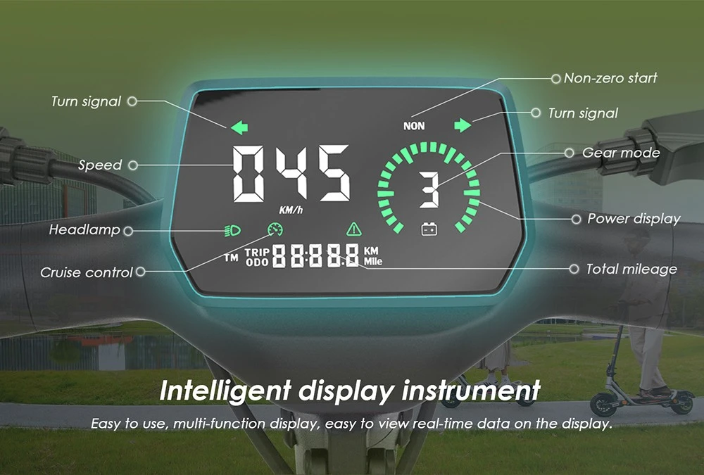 Kukirin A1 Folding Electric Scooter, 800W Motor, 48V 13Ah Battery, 10 inch Vacuum Tire, 45km/h Max Speed, 45km Range, Front & Rear Disc Brake, Front & Rear Shock Absorption