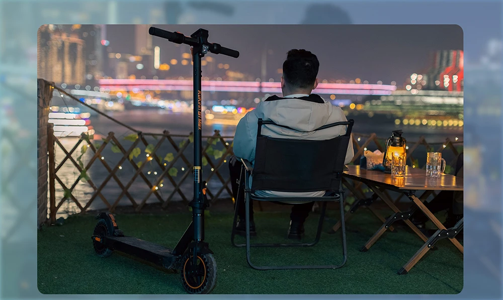 KuKirin S1 Max Foldable Electric Scooter, 350W Motor, 36V 10.4Ah Battery, 8-inch Tires, Taillight 39km Range, Spring Shock Absorption, Big Display, 15-degree slope, IP54 Waterproof Safety folding buckle