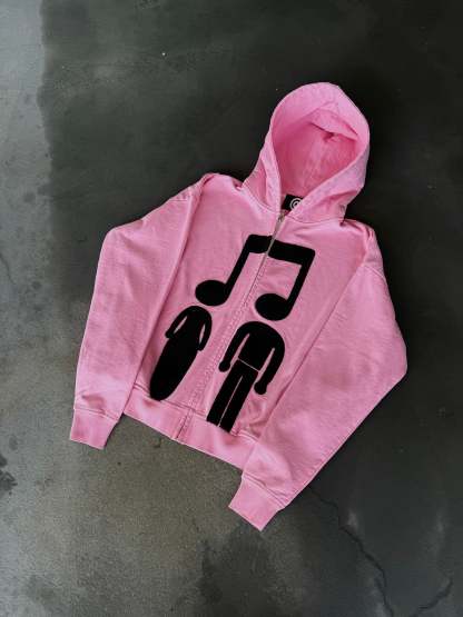 “Music Connects Us” Zip-Up (Pink)
