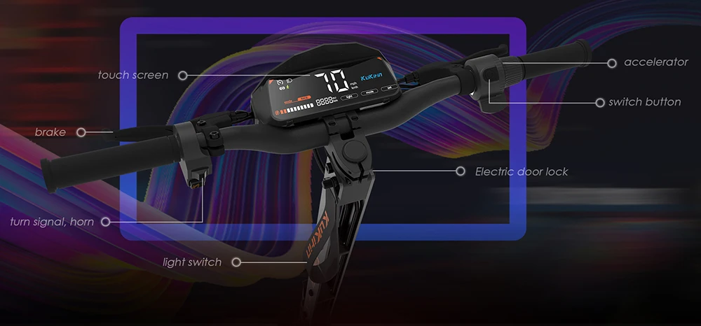 KuKirin G4 Off-Road Electric Scooter with 2000W Motor, 60V 20Ah Battery, 75km Top Range, 70km/h Max Speed, 11 Inch Vacuum Tires, Turn Signal - Black