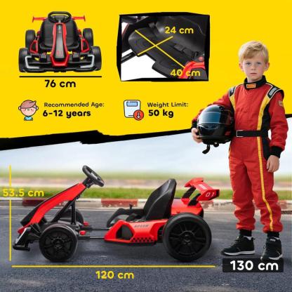 ⏰ LAST DAY 50% OFF 💥24V Drifting Go Kart (7.5/8.1mph, Music)