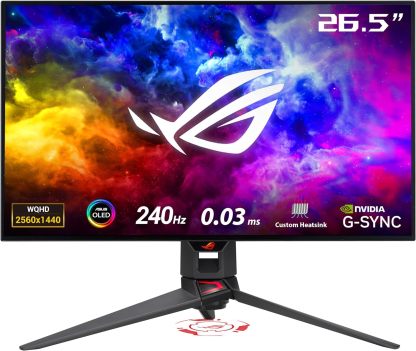 Swift 32” 4K OLED Gaming Monitor (PG32UCDM) - UHD (3840 x 2160), QD-OLED, 240Hz, 0.03ms, G-SYNC Compatible, Custom Heatsink, Graphene Film, 99% DCI-P3, True 10-bit, 90W USB-C