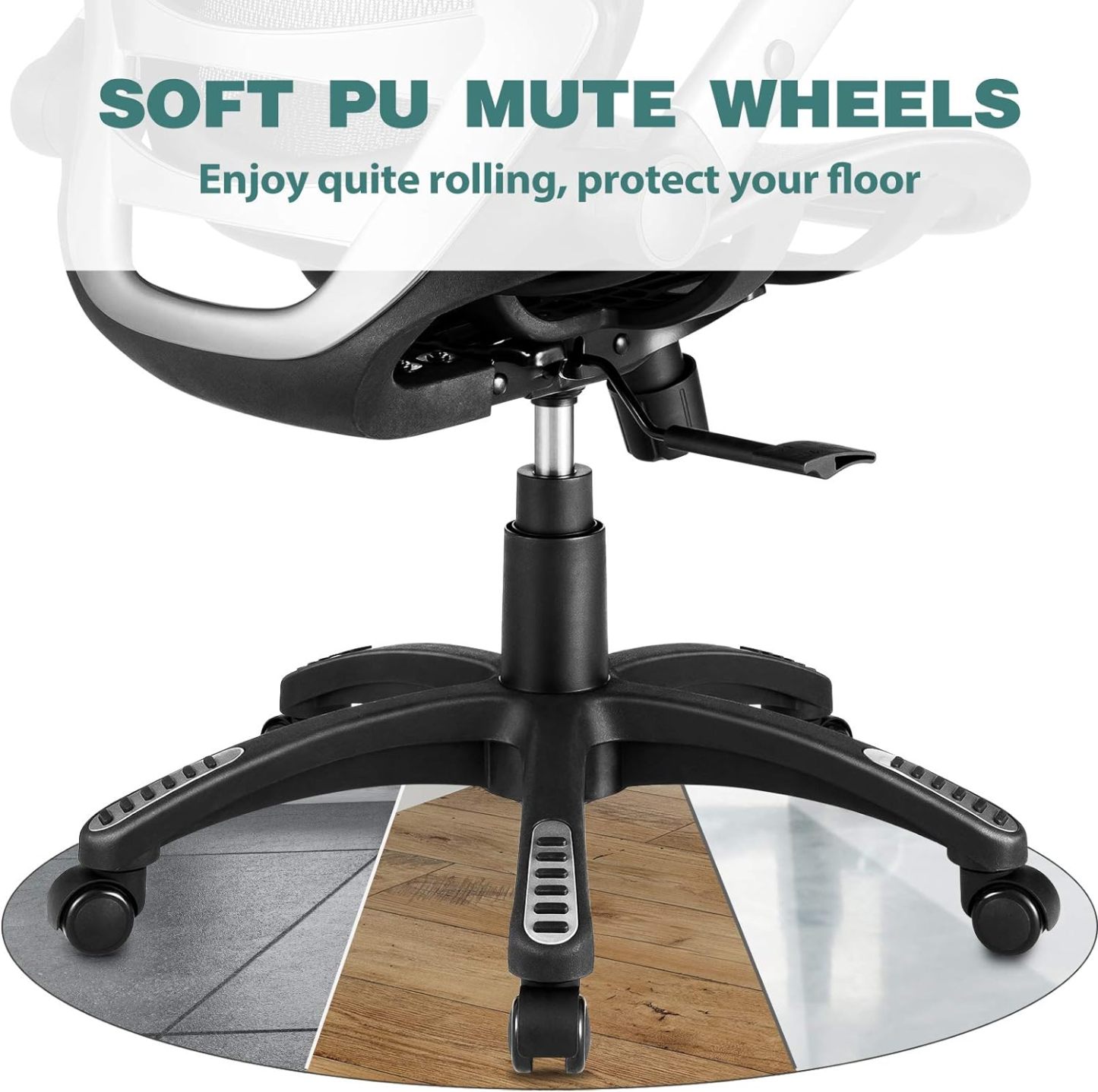 High Back Desk Chair - Adjustable Headrest with Flip-Up Arms