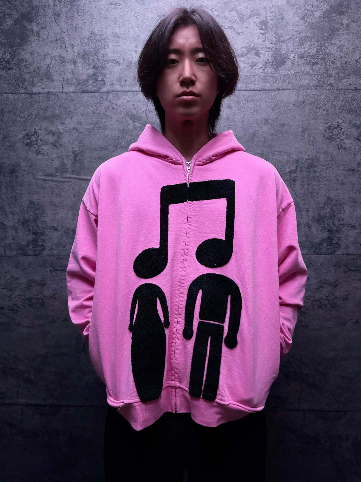 “Music Connects Us” Zip-Up (Pink)