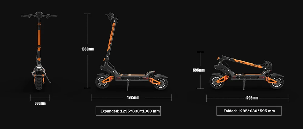 KuKirin G3 Pro 2024 Version 1200W*2 Motor Off-Road Electric Scooter 10 Inch Tire 52V 23.2Ah Removable Battery 80km range 65km/h Max Speed Dual Hydraulic Shock Absorber system IP54 Waterproof Dual Hydraulic Brake
