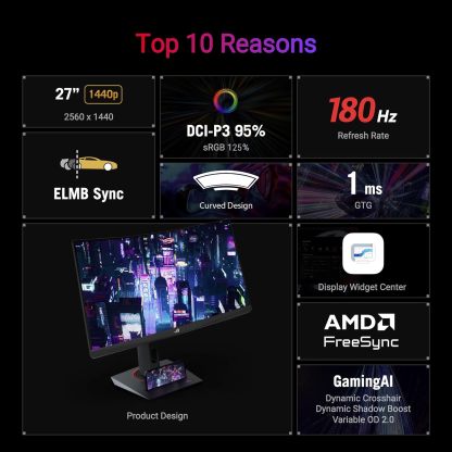 Strix 25” (24.5” viewable) Esports Gaming Monitor (XG259QNS) - Full HD, 380Hz, 0.3ms, Fast IPS, Extreme Low Motion Blur Sync, FreeSync Premium, DisplayWidget, Ergonomic, 3 yr Warranty