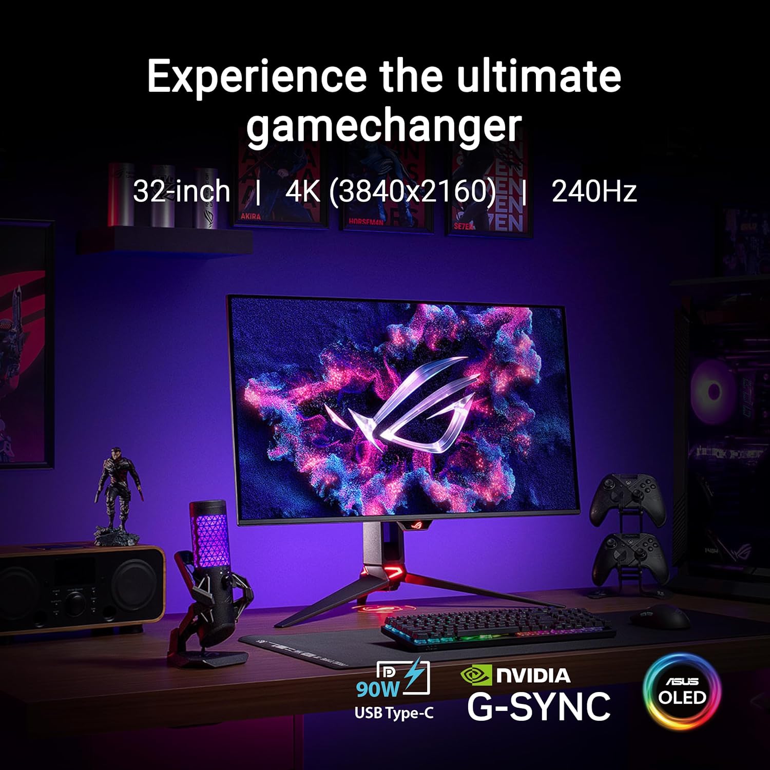 Swift 27” 4K QD-OLED Gaming Monitor (PG27UCDM) - 240Hz, 0.03ms, Custom Heatsink, Neo Proximity Sensor, G-SYNC Compatible, 99% DCI-P3, True 10-bit color, DisplayPort 2.1a UHBR20, 3 yr warranty