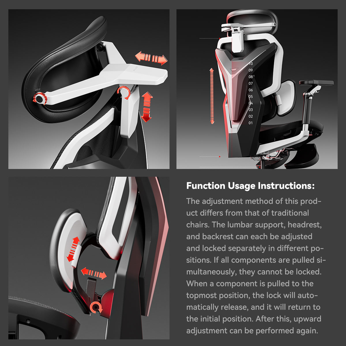 AutoFull G7 Ergonomic Gaming Chair-white