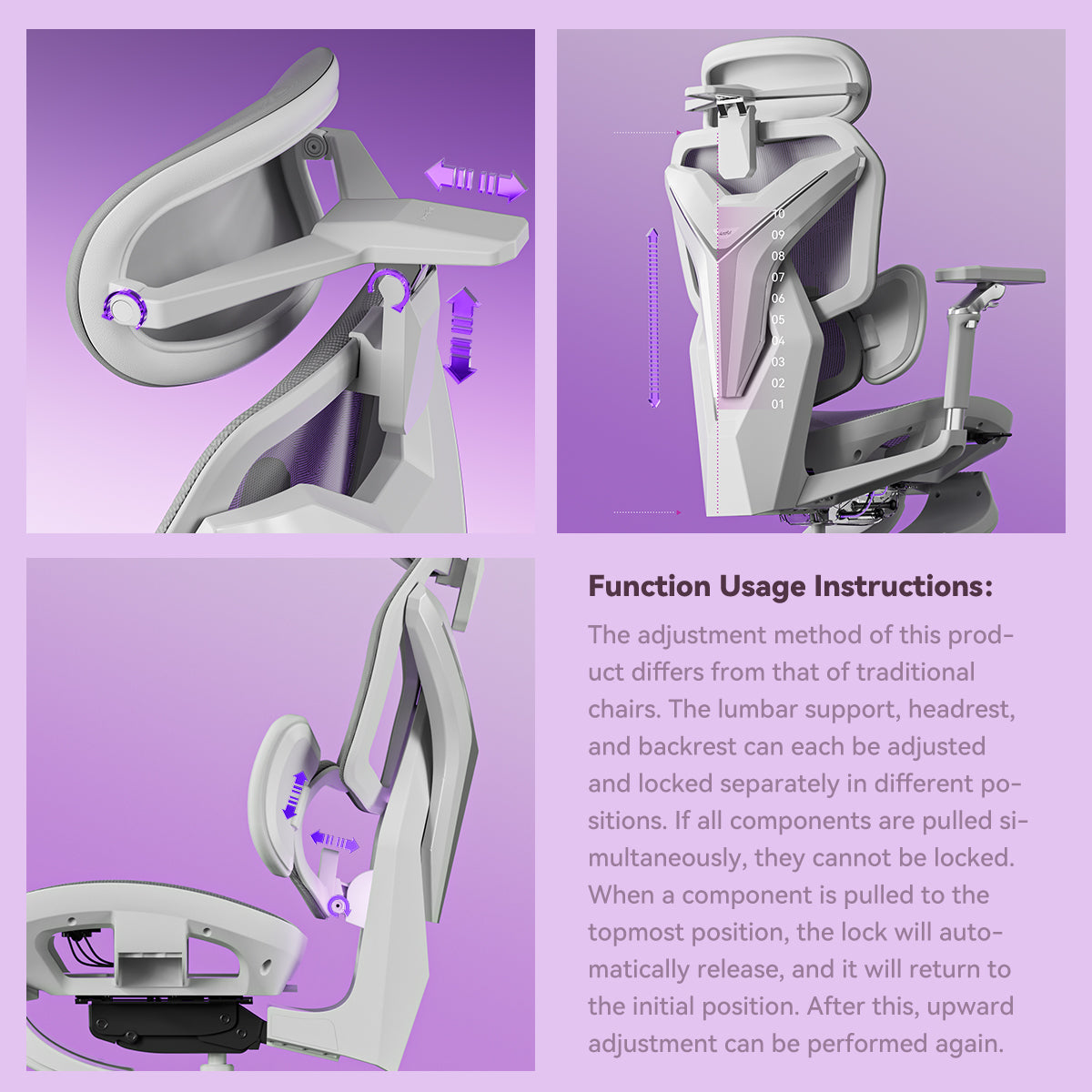 AutoFull G7 Ergonomic Gaming Chair-white