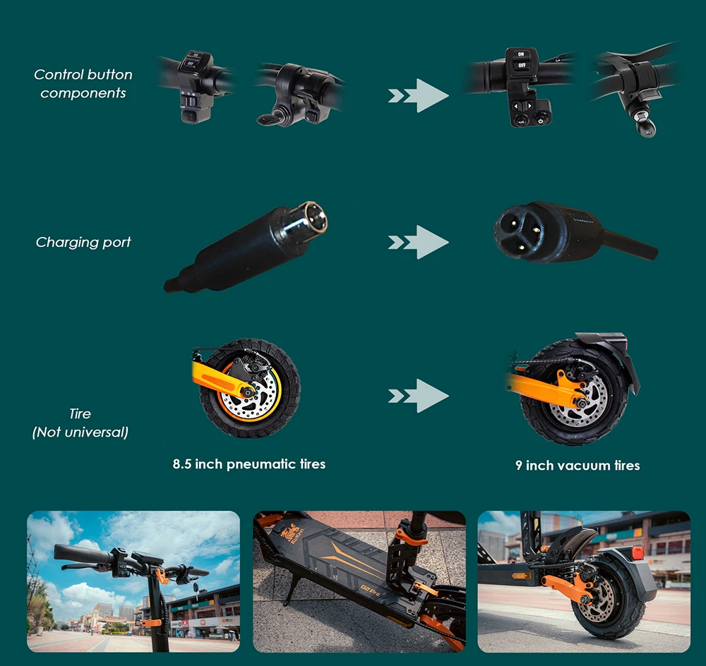 KuKirin G2 Pro Electric Scooter 2024 Version, 600W Brushless Motor, 48V 15.6AH Battery, 9-inch Rubber Vacuum Tires, 45km/h Max Speed, 58km Range, Dual Disc Brakes, Spring Shock Absorber, Detachable Seat