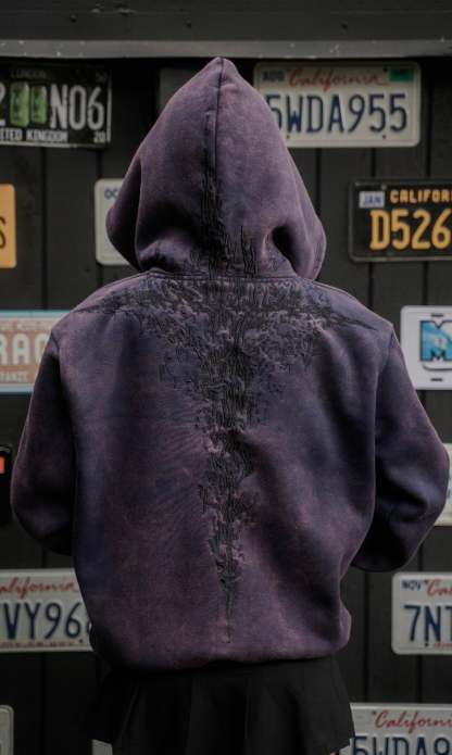 “Half a Million” Embroidery Zip-Up (Purple)