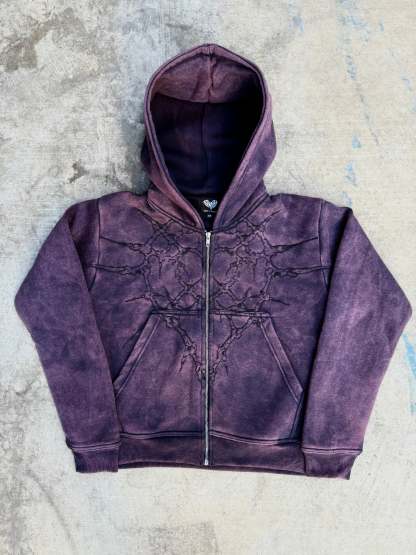 “Half a Million” Embroidery Zip-Up (Purple)