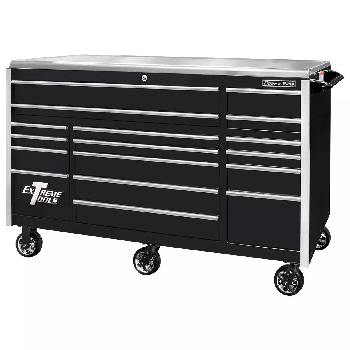Extreme Tools® EXQ Series 72"W x 30"D 17 Drawer Professional Triple Ba