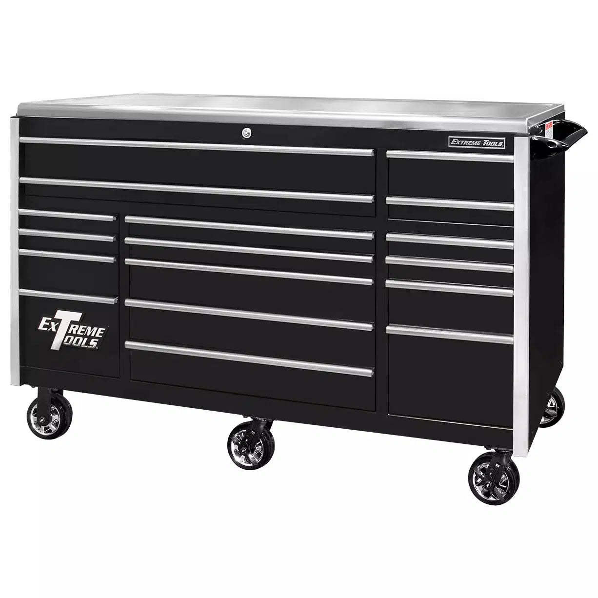 Extreme Tools® EXQ Series 72"W x 30"D 17 Drawer Professional Triple Ba