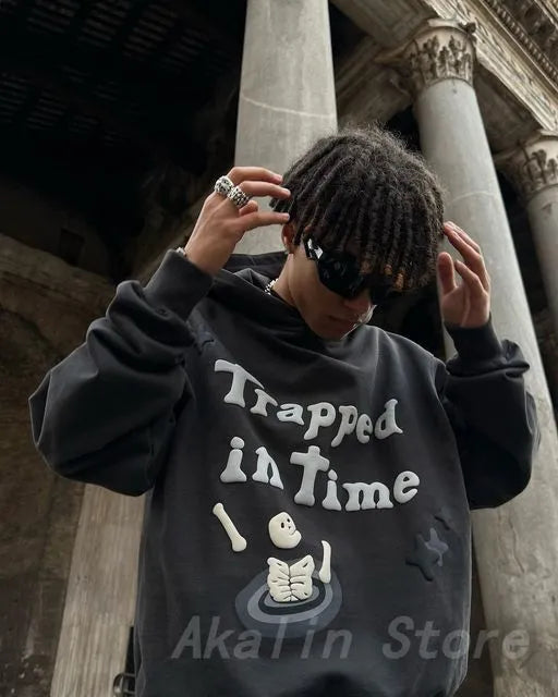 New Street puff print hoodies 3D Y2k Clothes Tops Sweatshirt Women Goth Streetwear Grunge Harajuku Clothing Oversized Hoodie