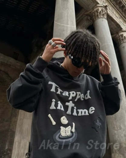 New Street puff print hoodies 3D Y2k Clothes Tops Sweatshirt Women Goth Streetwear Grunge Harajuku Clothing Oversized Hoodie