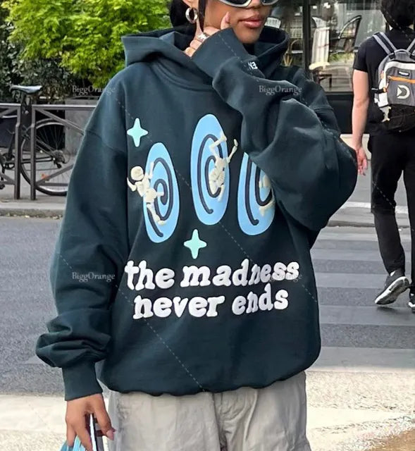 New Street puff print hoodies 3D Y2k Clothes Tops Sweatshirt Women Goth Streetwear Grunge Harajuku Clothing Oversized Hoodie