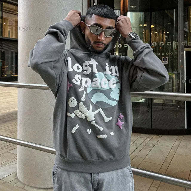 New Street puff print hoodies 3D Y2k Clothes Tops Sweatshirt Women Goth Streetwear Grunge Harajuku Clothing Oversized Hoodie