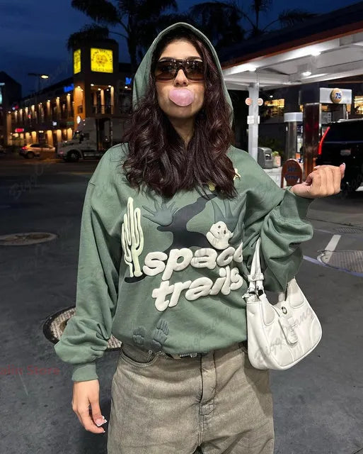 New Street puff print hoodies 3D Y2k Clothes Tops Sweatshirt Women Goth Streetwear Grunge Harajuku Clothing Oversized Hoodie