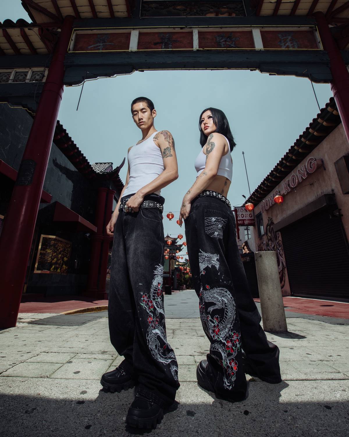 DRAGON EMBROIDERY DENIM