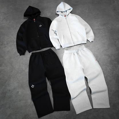 Zipper Hoodie Sweatpants Set 