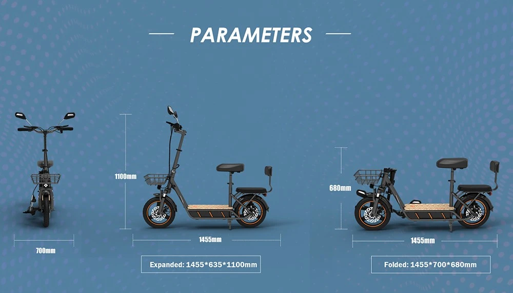 (Upgraded Version) KuKirin C1 Pro Electric Scooter, 500W Motor, 48V 26Ah Battery, 14-inch Pneumatic Tire, 45km Max Speed, 100km Range, One-click Folding, Rear Seat & Front Storage Basket, Rearview Mirror